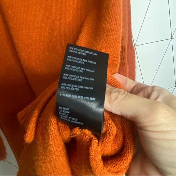 NWT Anthropologie Colma Tunic Sweater Burnt Orange Eyelash Cuffs Women's Size XS - Picture 6 of 7